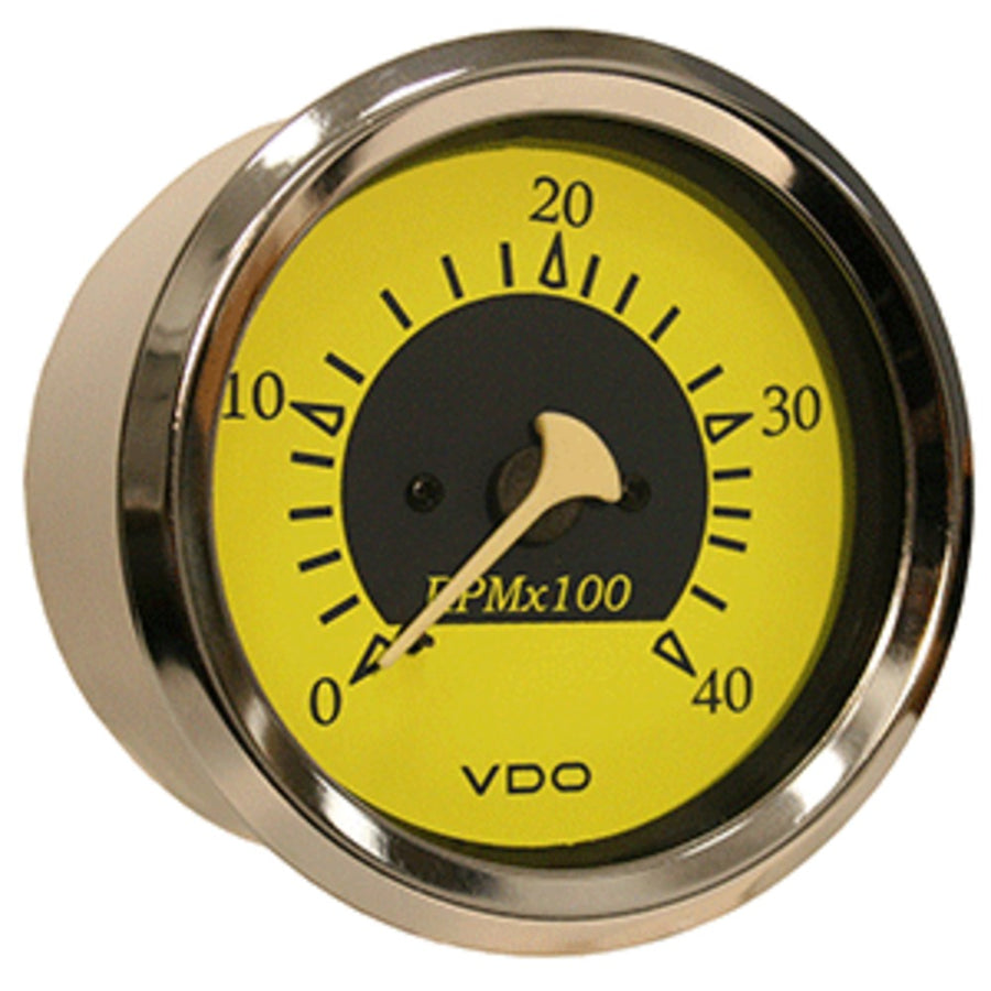 Vdo Allentare Yellow/blue 4000rpm 3-3/8 (85mm) Diesel Tachometer (alternator) - 12v