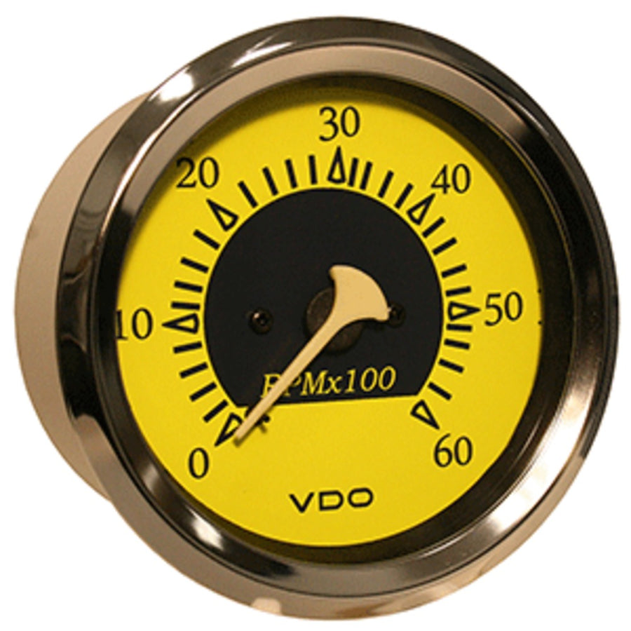 Vdo Allentare Yellow/blue 6000rpm 3-3/8 (85mm) Sterndrive Tachometer - 12v
