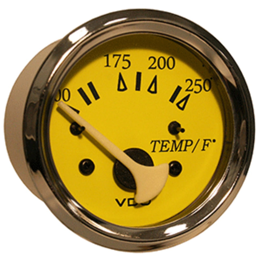 Vdo Allentare Yellow/blue 250°f Water Temperature Gauge - Use W/marine 450-29 Ohm Sender - 12v