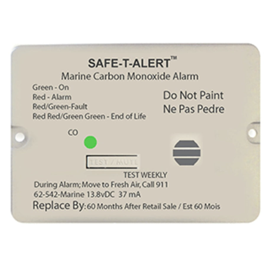 Safe-t-alert 62 Series Carbon Monoxide Alarm - 12v - 62-542-marine - Flush Mount - White