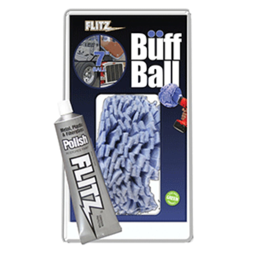Flitz Buff Ball - Extra Large 7 - Blue W/1.76oz Tube Flitz Polish