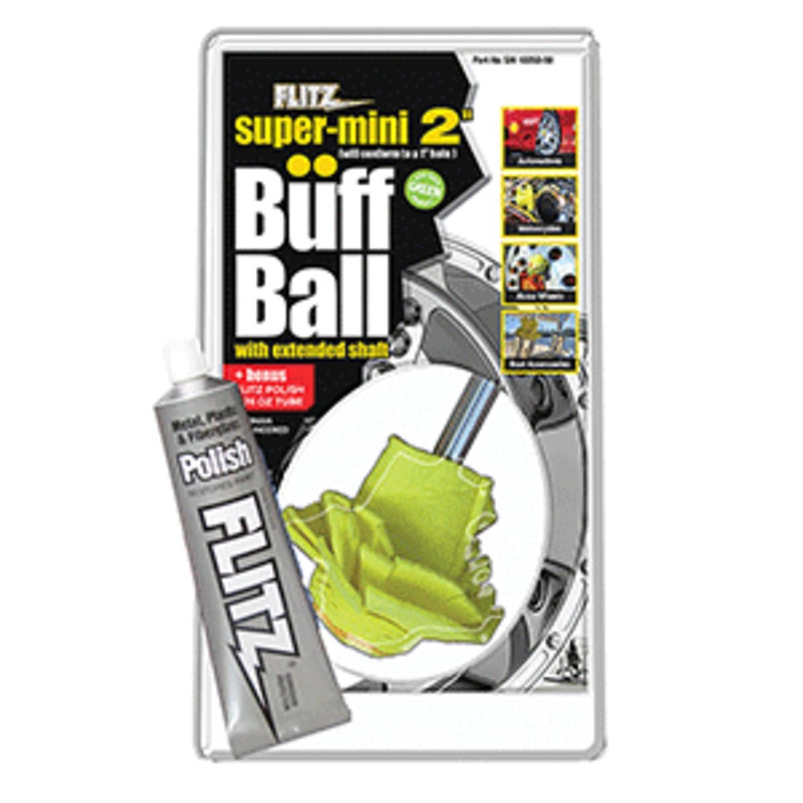 Flitz Buff Ball - Super Mini 2 - Yellow W/1.76oz Tube Flitz Polish