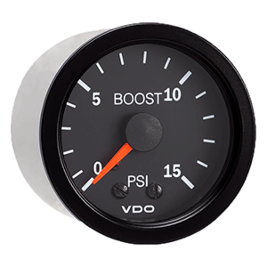 Vdo Vision Black 15 Psi Mechanical Boost Gauge - 12v