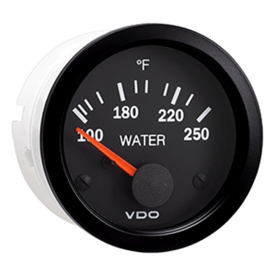 Vdo Vision Black 250°f Water Temperature Gauge - Use With Us Sender - 12v