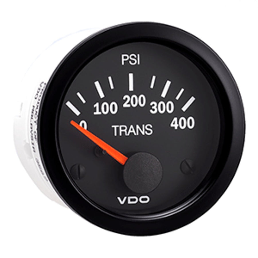 Vdo Vision Black 400 Psi Oil Pressure Gauge - Use With Vdo Sender - 12v