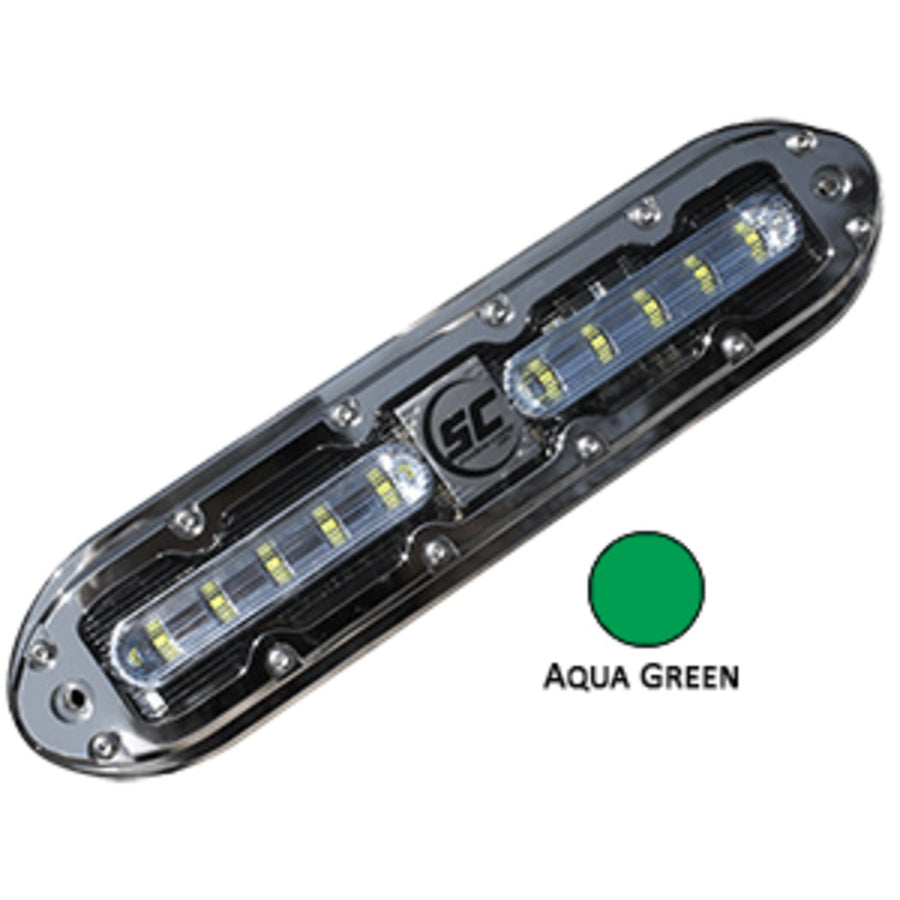 Shadow-caster Scm-10 Led Underwater Light W/20 Cable - 316 Ss Housing - Aqua Green