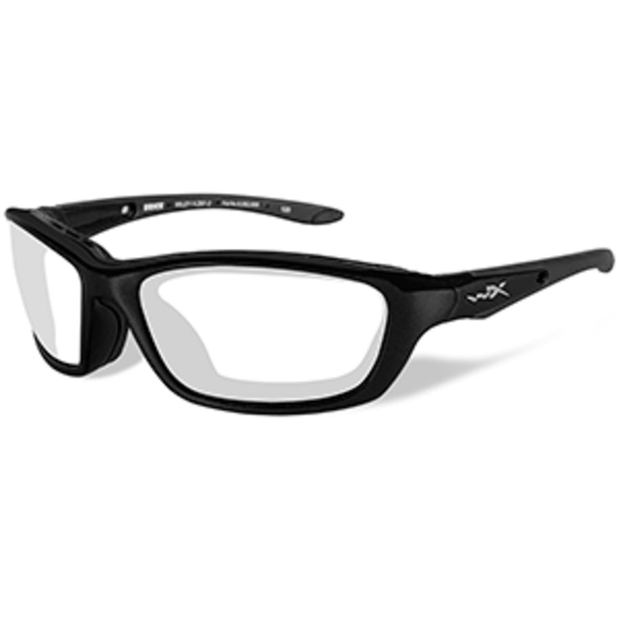Wiley X Brick Sunglasses - Clear Lens - Gloss Black Frame