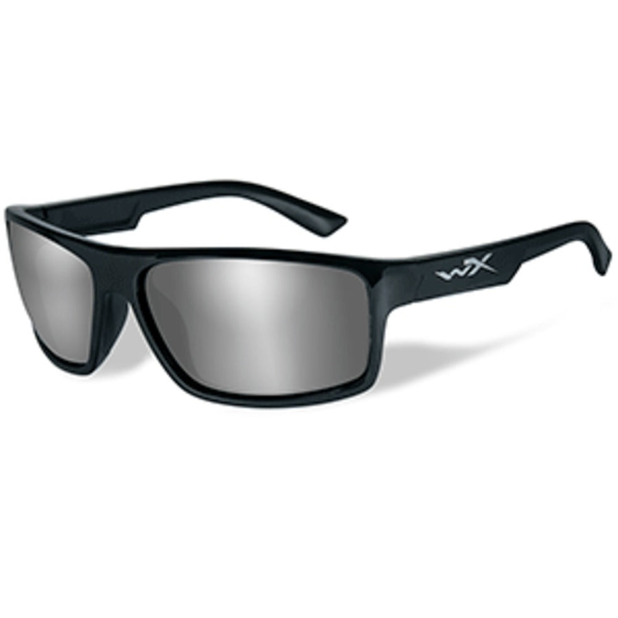 Wiley X Peak Sunglasses - Silver Flash Lens - Gloss Black Frame
