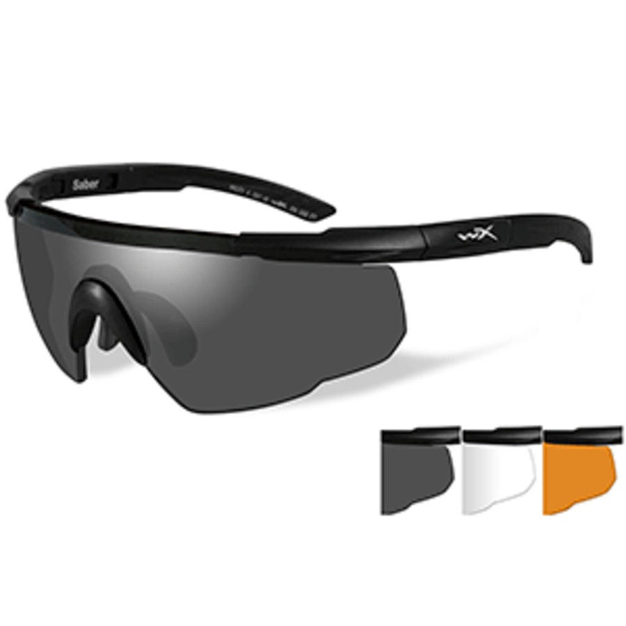 Wiley X Saber Advanced Sunglasses - Smoke Grey/clear/rust Lens - Matte Black Frame