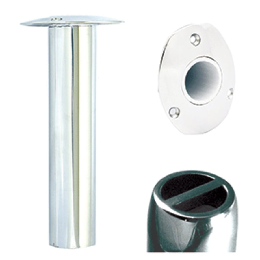 Tigress Oval Head Ss Gunnel Mount Rod Holder - 0° - 10-1/2