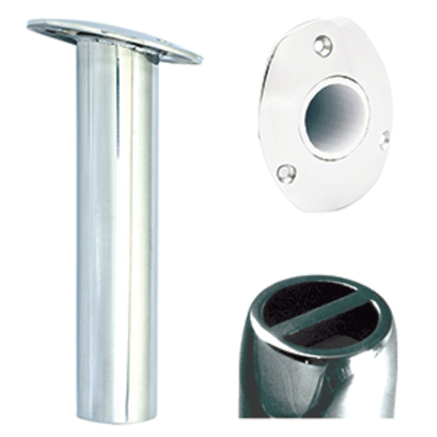 Tigress Oval Head Ss Gunnel Mount Rod Holder - 15° - 10-1/2