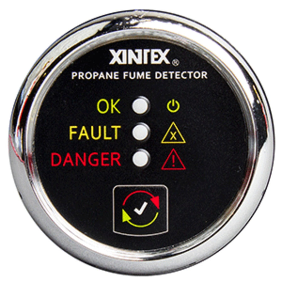 Xintex Propane Fume Detector W/plastic Sensor - No Solenoid Valve - Chrome Bezel Displa