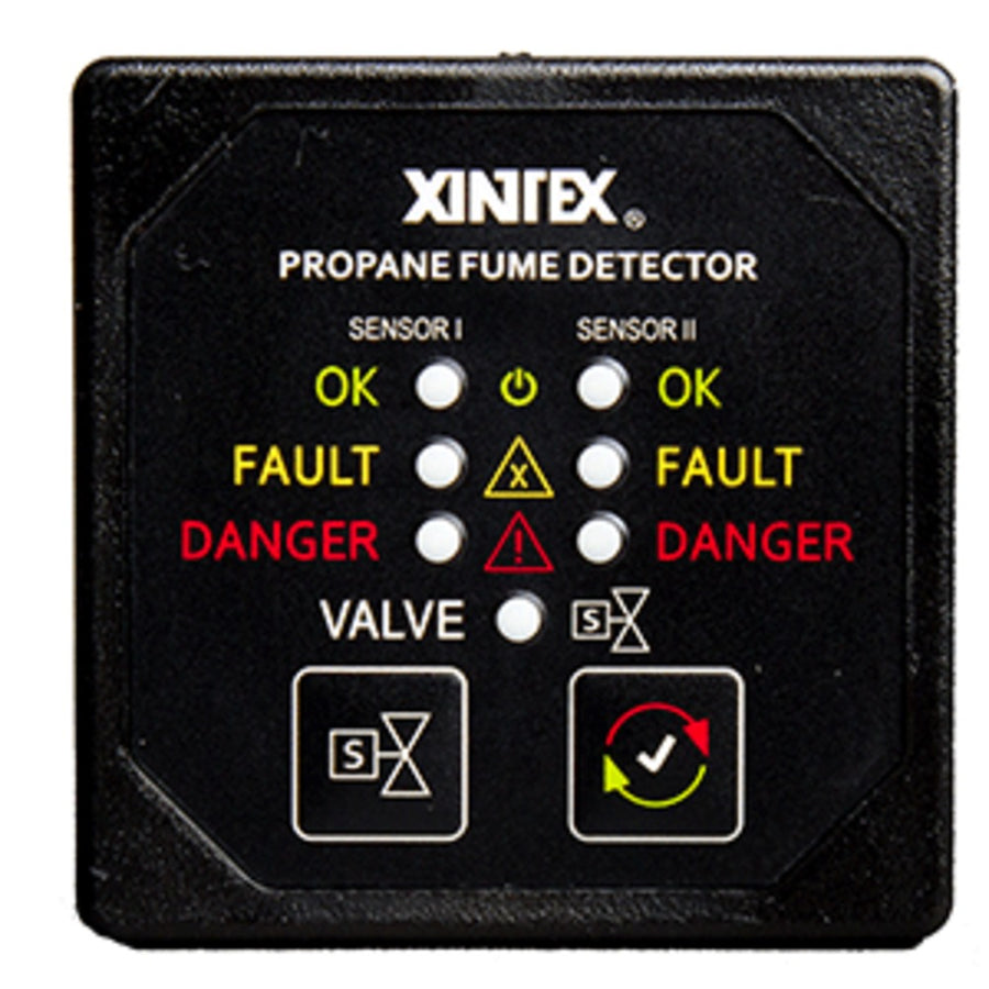 Xintex Propane Fume Detector W/2 Plastic Sensors - No Solenoid Valve - Square Black Bezel Display