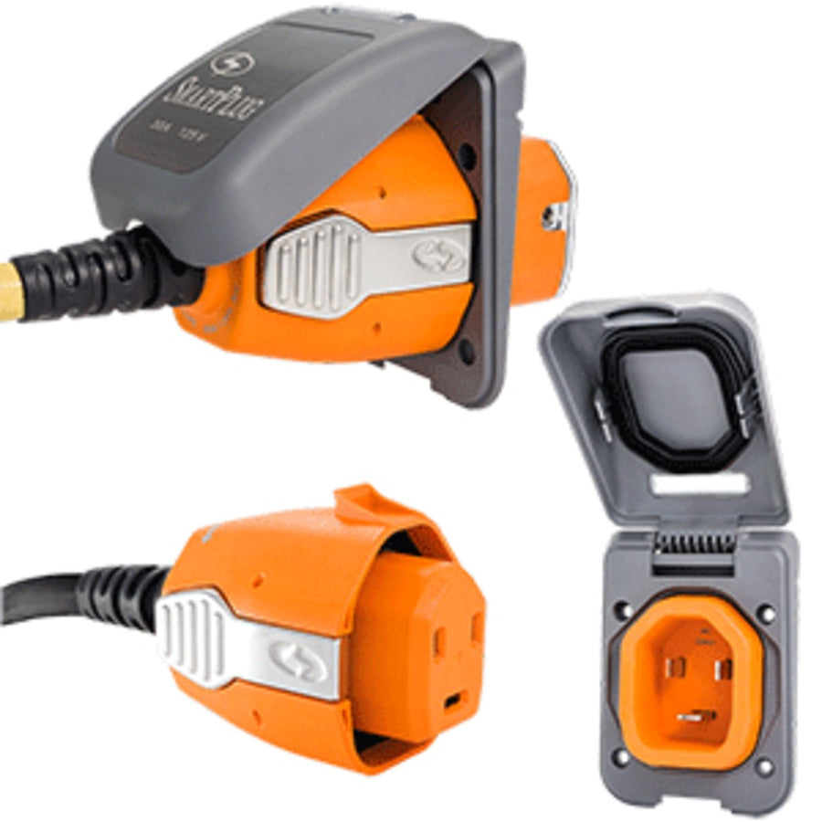 Smartplug 30 Amp Non Metallic Gray Inlet & Plug Combo - Boat & Rv