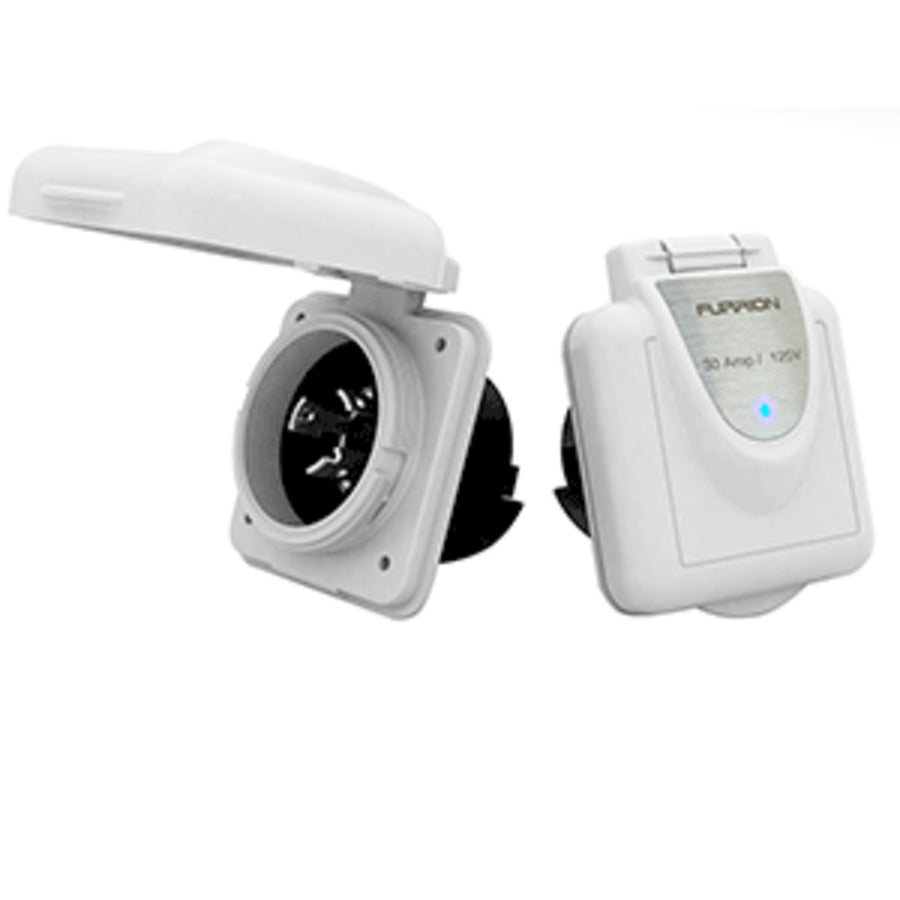 Furrion 30a 125v Power Smart Square Inlet - White