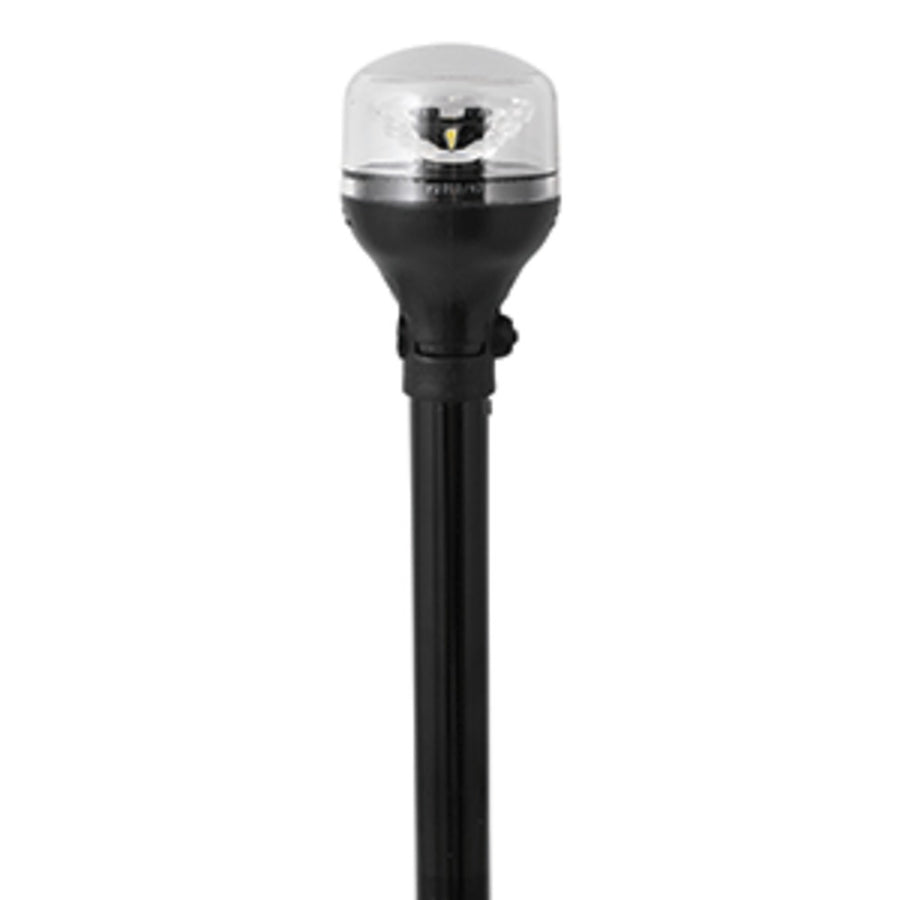 Attwood Lightarmor All-around Light - 12 Black Pole - Black Horizontal Composite Base W/adapter