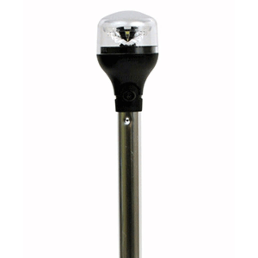 Attwood Lightarmor All-around Light - 20 Aluminum Pole - Black Vertical Composite Base W/adapter