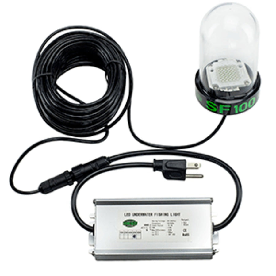 Hydro Glow Sf100g 100w/120vvac Underwater Dock Light - Green Anchored To Bottom