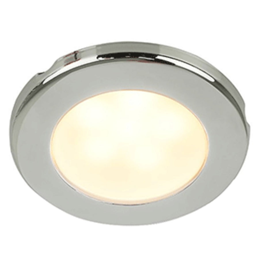 Hella Marine Euroled 75 3 Round Screw Mount Down Light - Warm White Led - Stainless Steel Rim - 24v