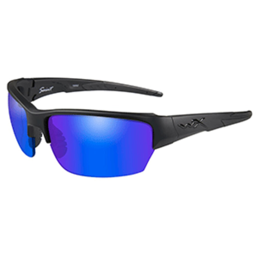 Wiley X Saint Sunglasses - Polarized Blue Mirror Lens - Matte Black Frame