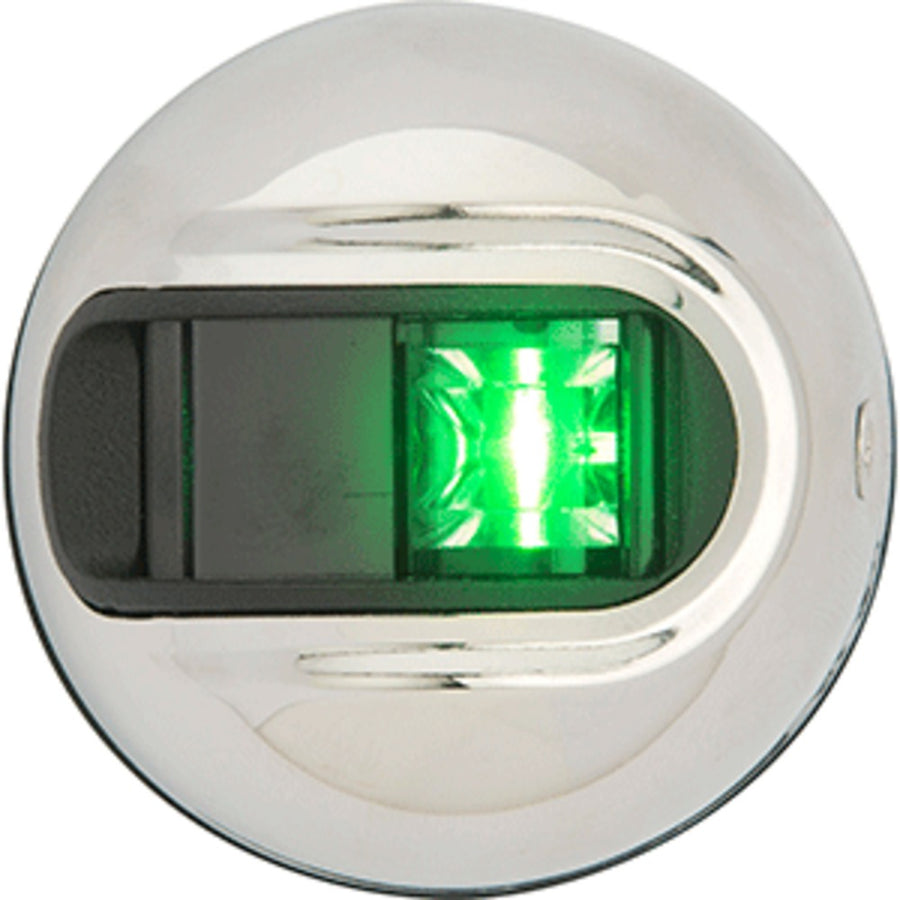Attwood Lightarmor Vertical Surface Mount Navigation Light - Starboard (green) - Stainless Steel - 2nm