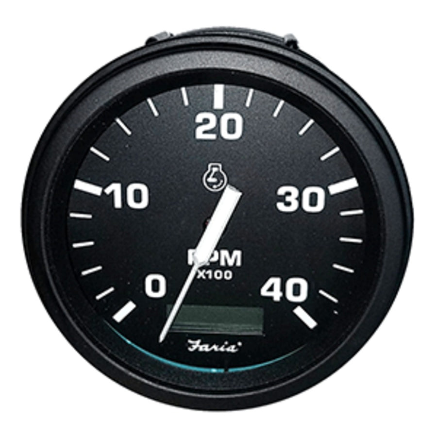 Faria Tachometer Heavy-duty Tachometer W/hourmeter (4000 Rpm) (diesel) (mech Takeoff & Var Ratio Alt) - Black