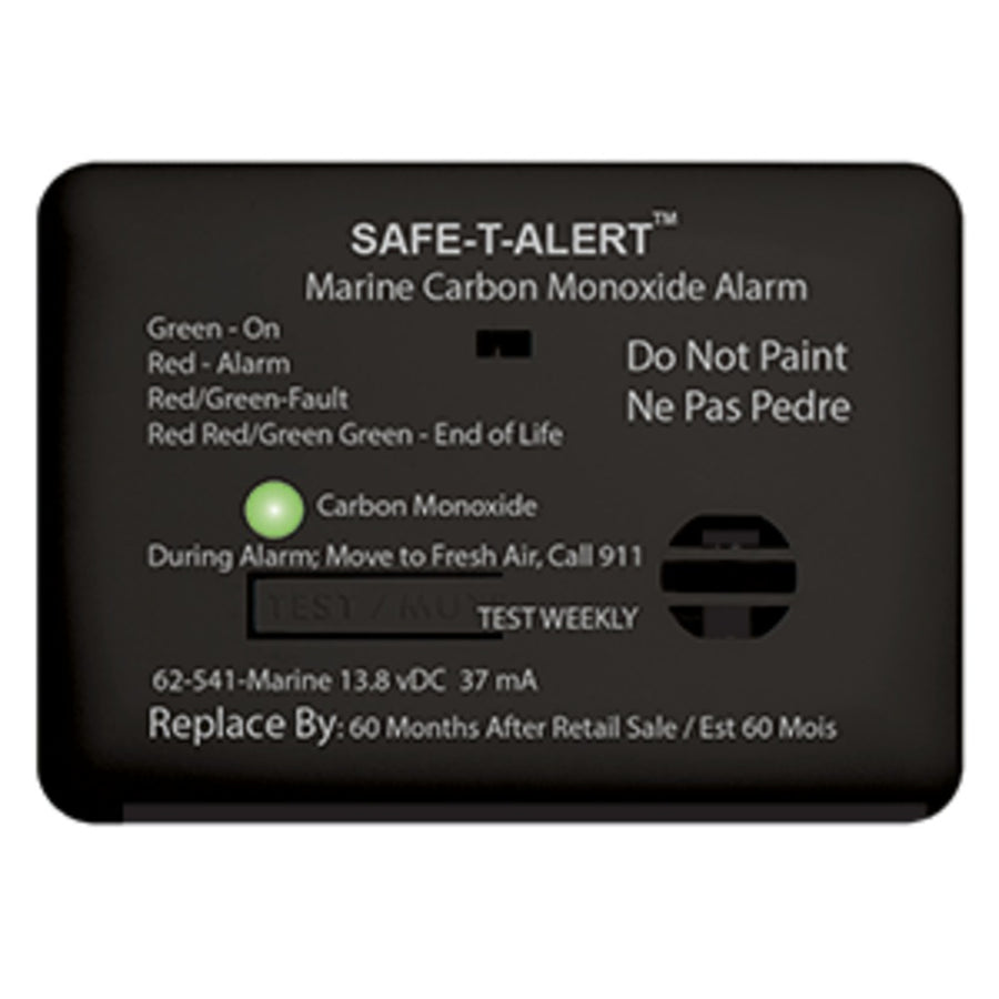 Safe-t-alert 62 Series Carbon Monoxide Alarm W/relay - 12v - 62-541-r-marine - Surface Mount - Black