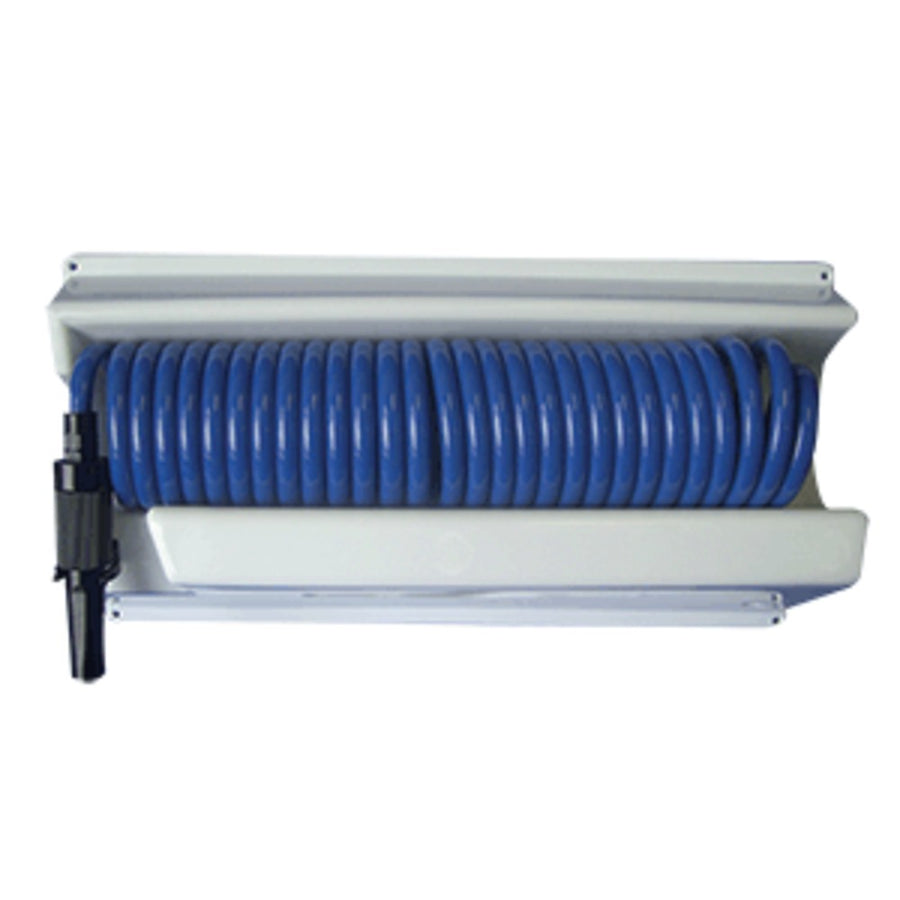 Whitecap 25' Blue Coiled Hose W/mounting Case