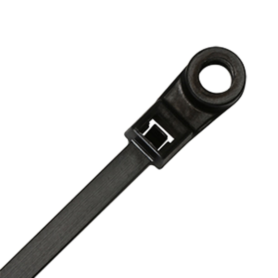 Handi-man Screw Mount Cable Tie - 7.5 - Black - 12-pack