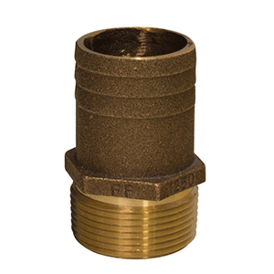 Groco 1 Npt X 1-1/4 Bronze Full Flow Pipe To Hose Straight Fitting