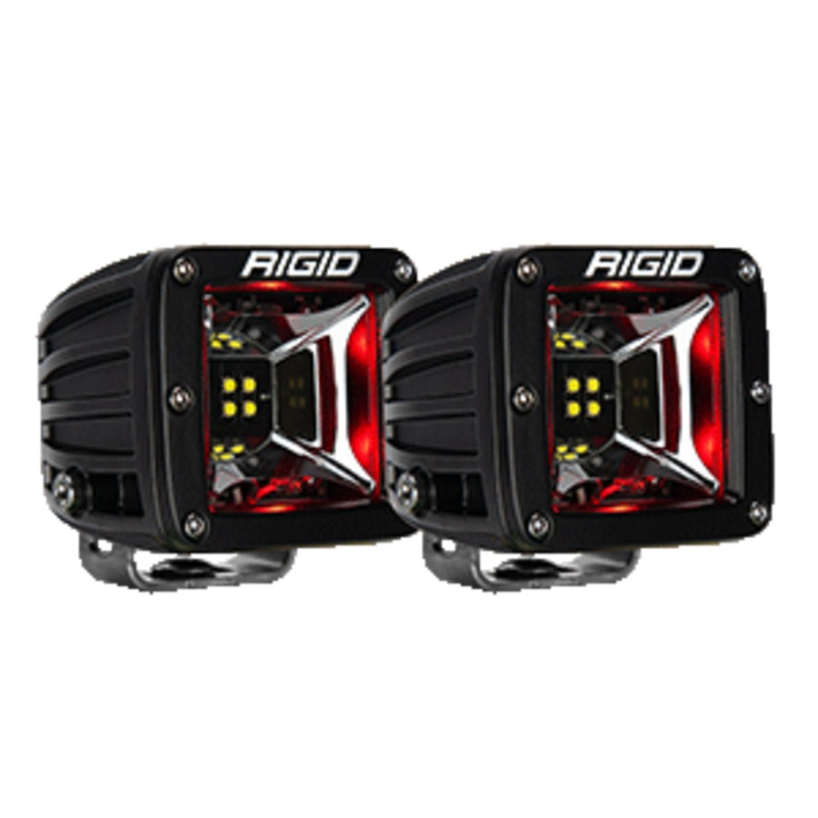 Rigid Industries Radiance Scene Lights - Surface Mount Pair - Black W/red Led Backlight
