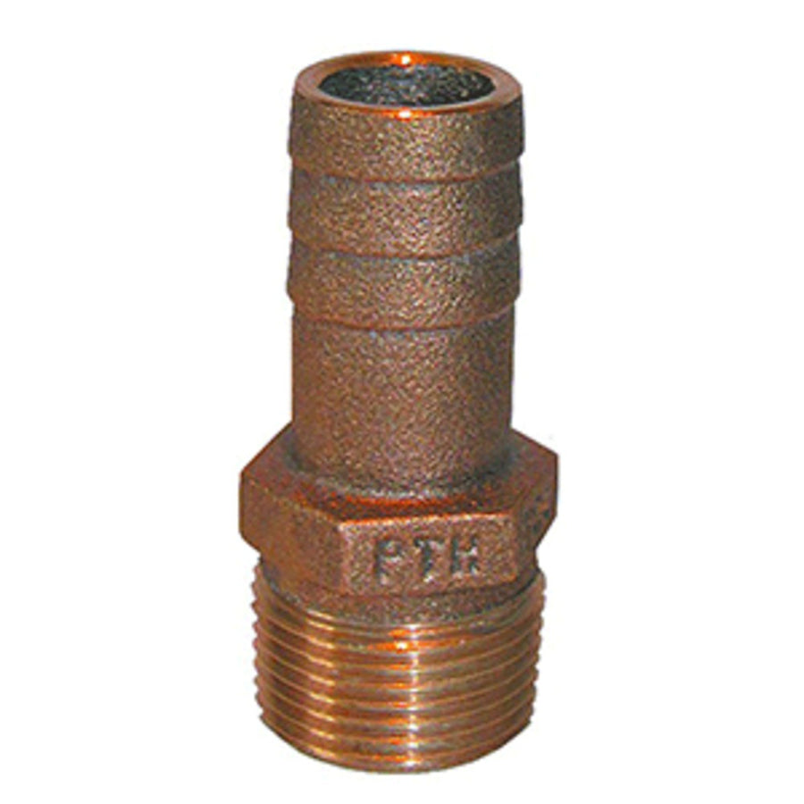 Groco 1-1/4 Npt X 1-1/4 Id Bronze Pipe To Hose Straight Fitting