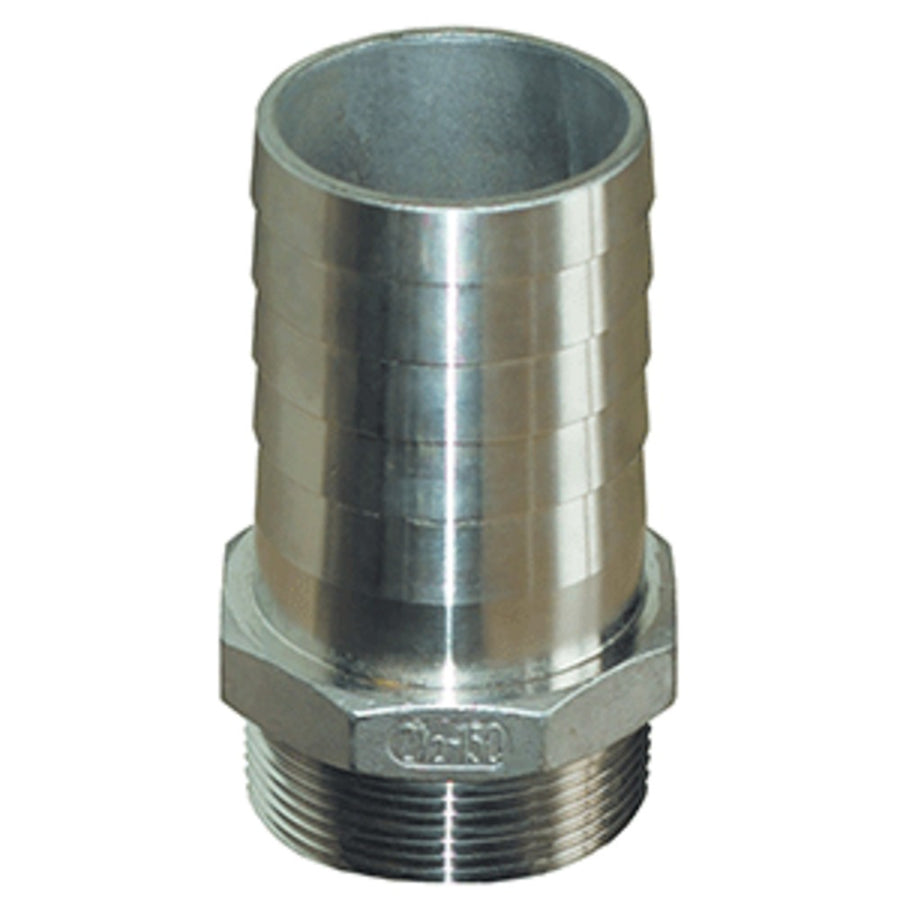 Groco 1-1/2 Npt X 1-1/2 Id Stainless Steel Pipe To Hose Straight Fitting