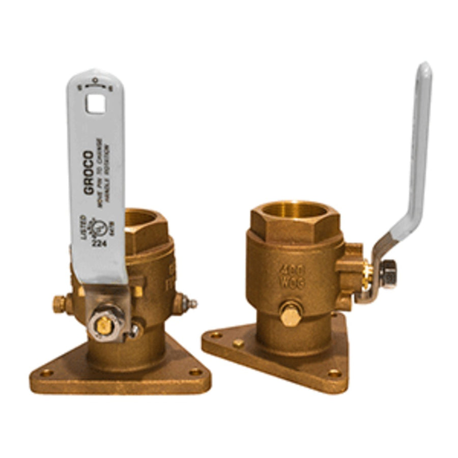 Groco 3/4 Bronze Tri-flanged Ball Valve/seacock