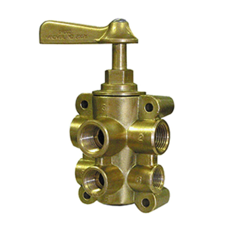 Groco 6-port Npt Bronze Fuel Valve 1/2 Main - 3/8 Return
