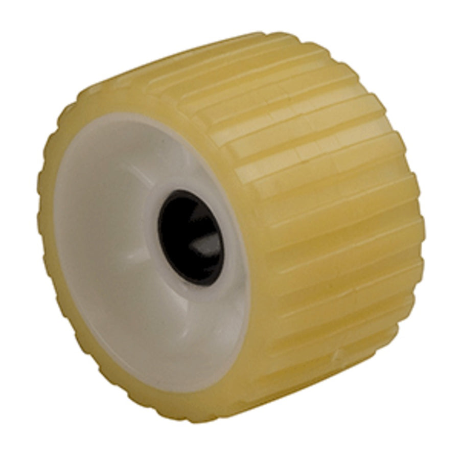 C.e. Smith Ribbed Roller 5 1-1/8:id Tpr W/bushing Black Delrin Gold