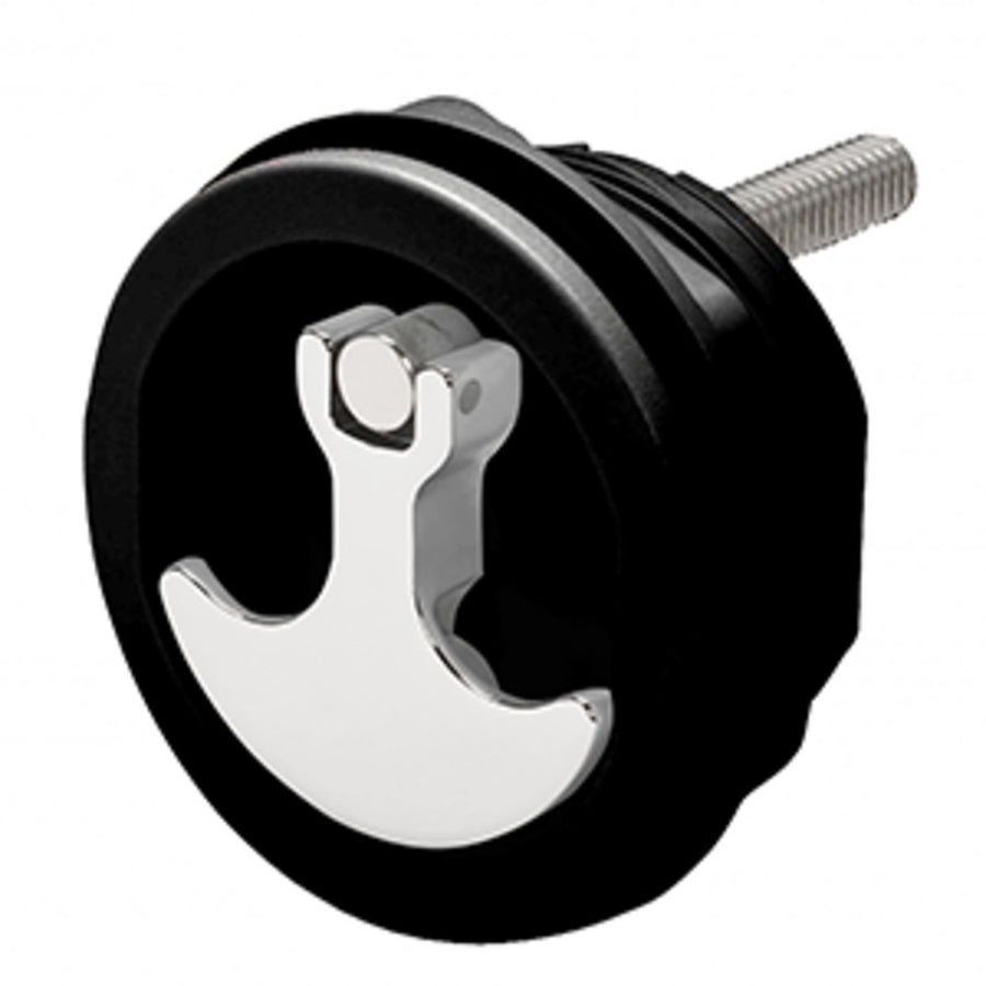 Whitecap Compression Handle Cp Zinc/black Nylon Non-locking - 1/4 Turn