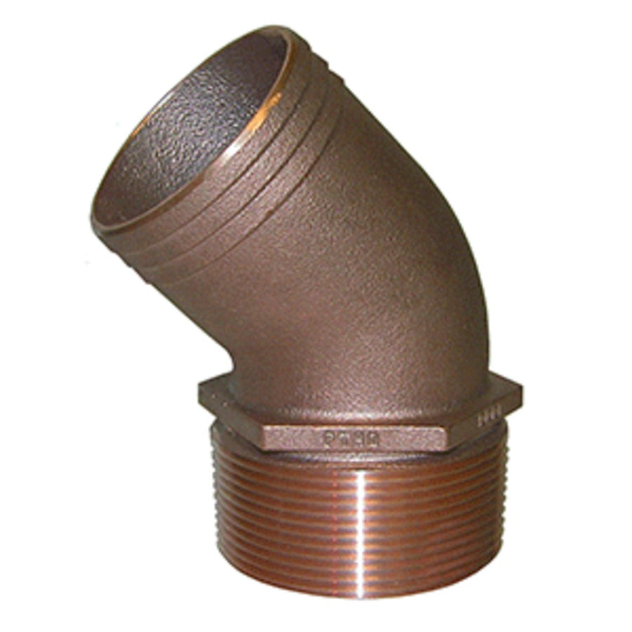 Groco 3/4 Npt Bronze 45 Degree Pipe To 3/4 Hose