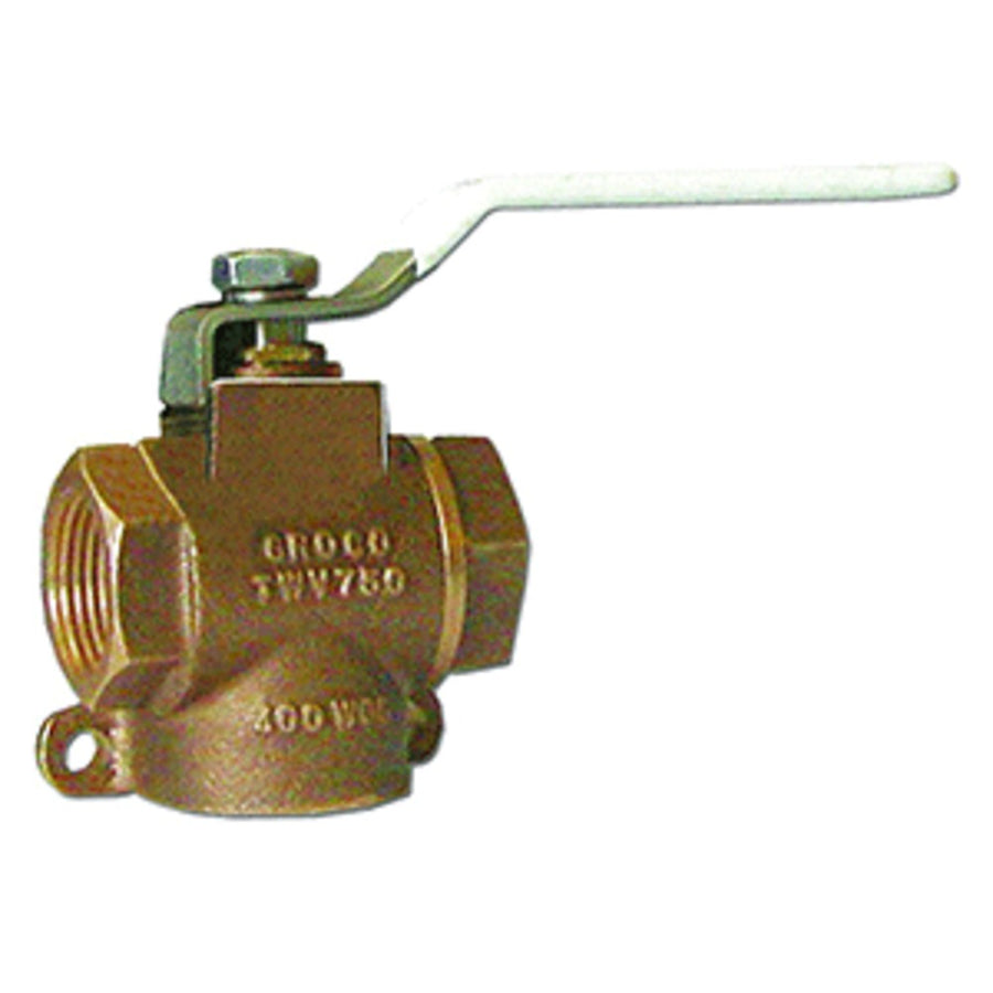 Groco 1/2 Npt Bronze 3-way Valve