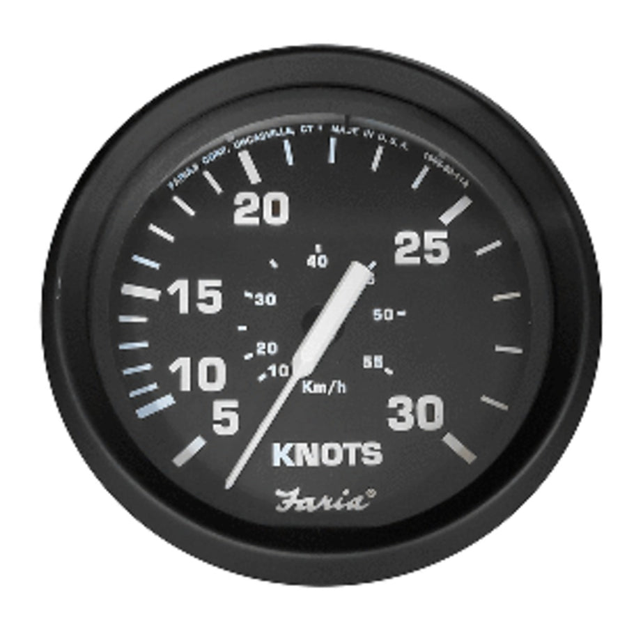 Faria 4 Speedometer 30 Knot F/mechanical Pitot Tube - Euro Black