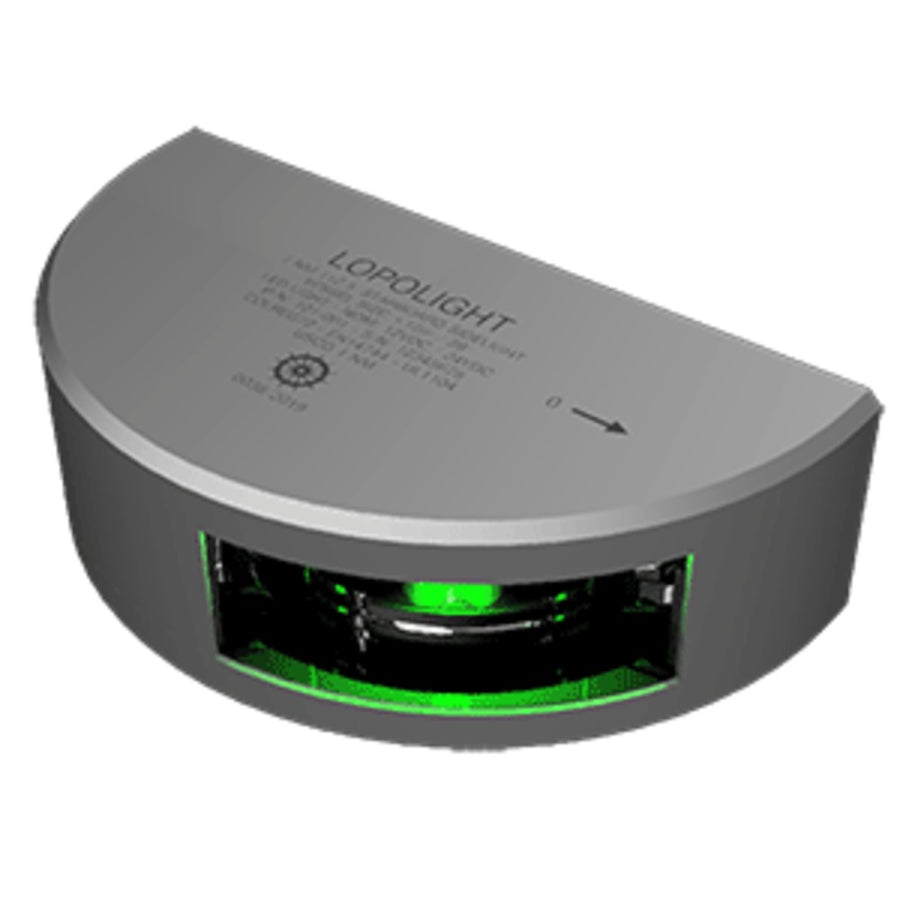 Lopolight Starboard Sidelight - Vertical Mount - Aluminum Housing - 1nm/112.5° Green W/2.5m Cable