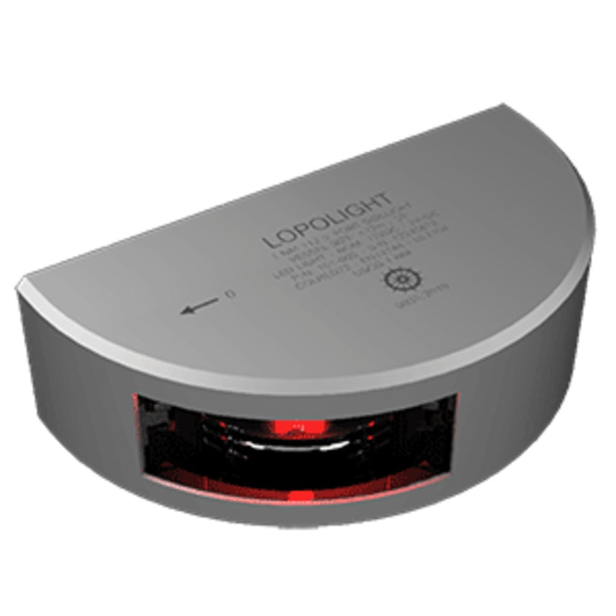Lopolight Port Sidelight - Vertical Mount - Aluminum Housing - 1nm/112.5° Red W/2.5m Cable