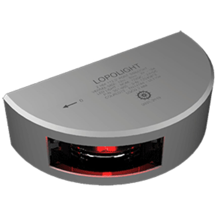 Lopolight Port Sidelight - Vertical Mount - Silver Housing - 2nm - Red