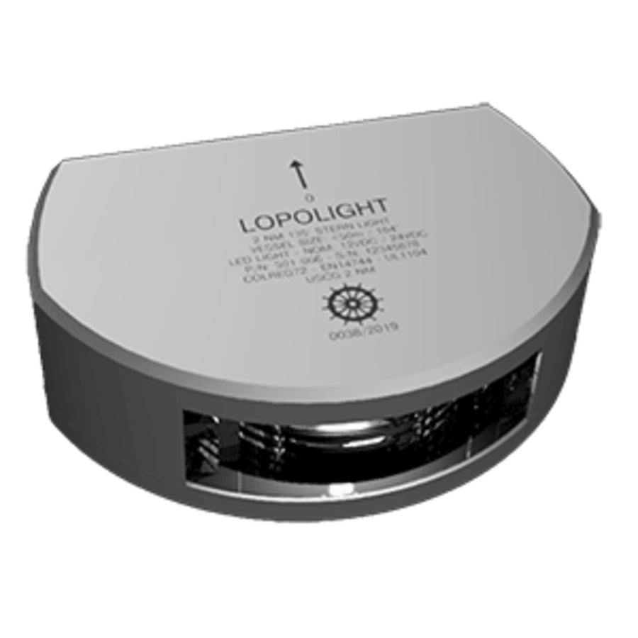 Lopolight 135° Stern Light - 2nm - Silver Housing - Single - Vertical Mount