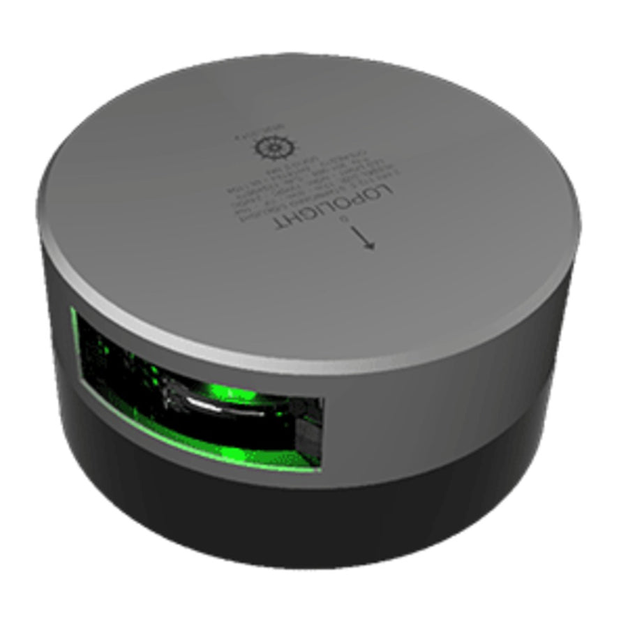 Lopolight 112.5° Green Starboard Sidelight - 2nm - Silver Housing - Single - Horizontal Mount