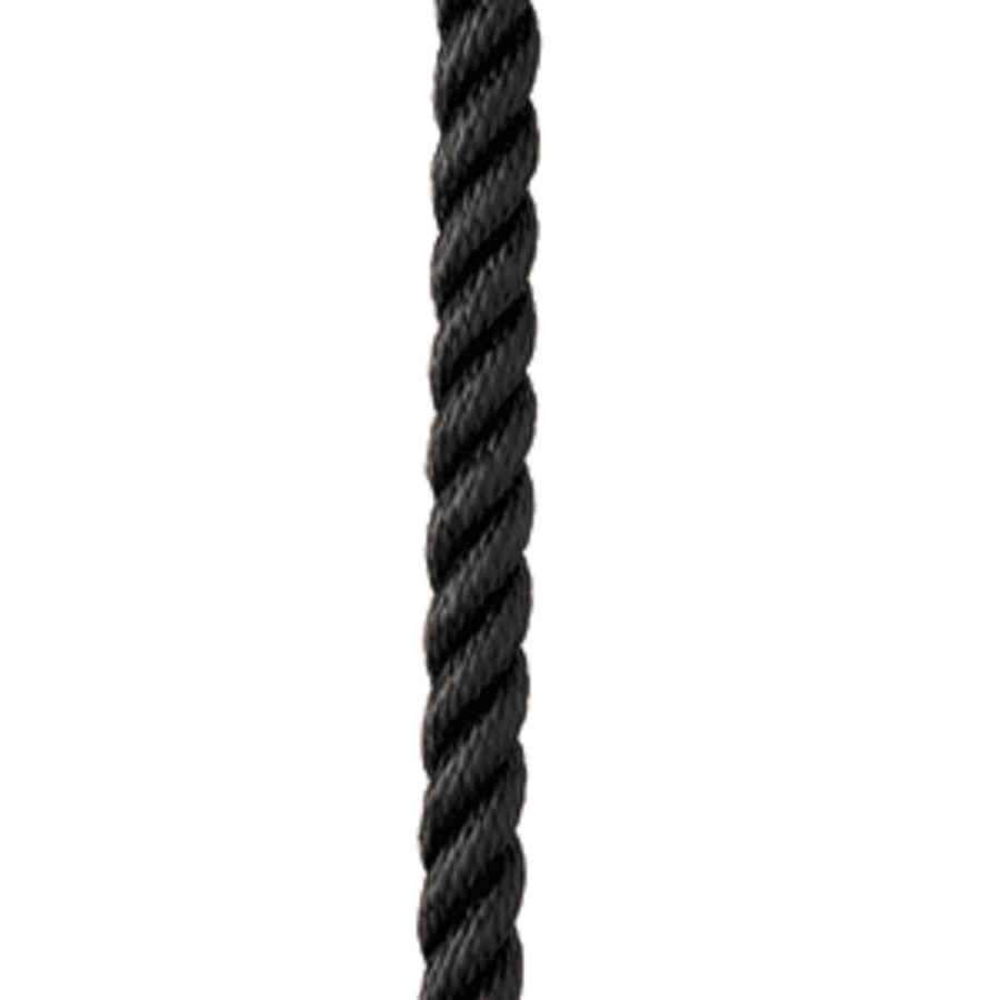 New England Ropes 3/8 X 20' Premium Nylon 3 Strand Dock Line - Black