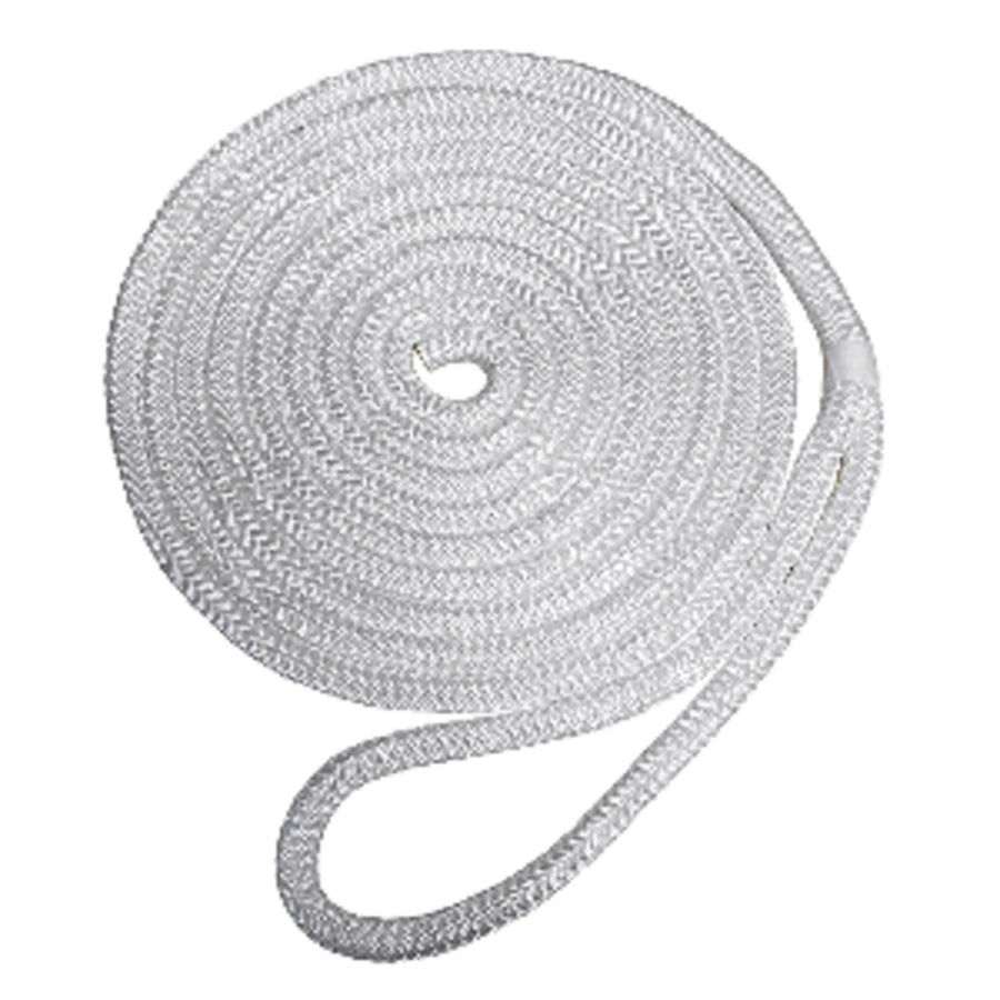 Robline Premium Nylon Double Braid Dock Line - 5/8 X 35' - White