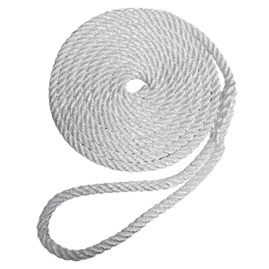 Robline Premium Nylon 3 Strand Dock Line - 1/2 X 20' - White