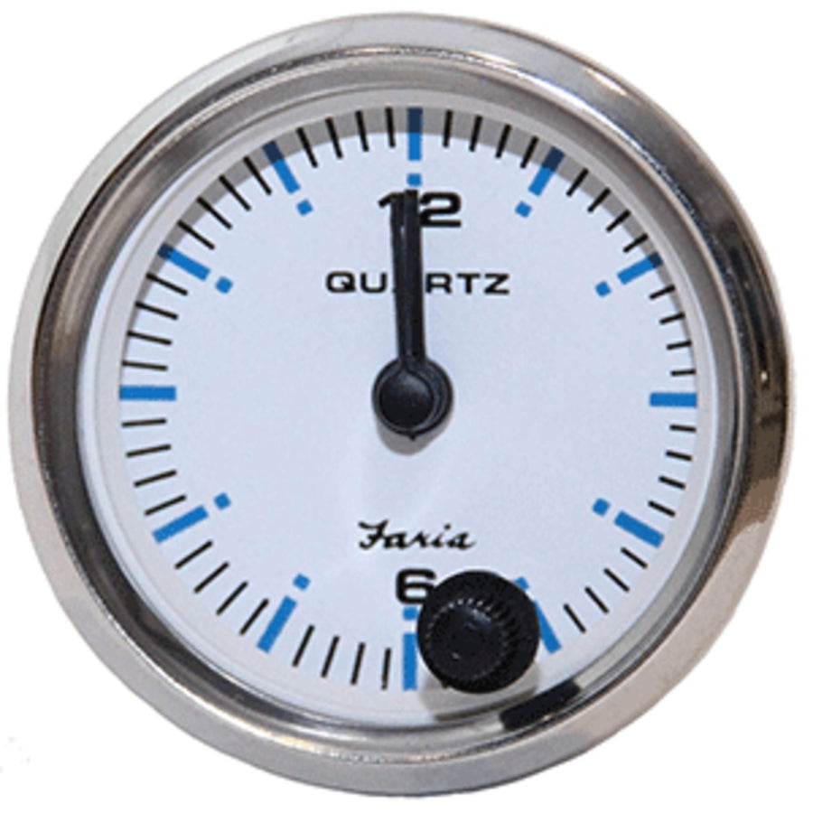 Faria 2 Clock Chesapeake White W/stainless Steel Bezel - Quartz Analog