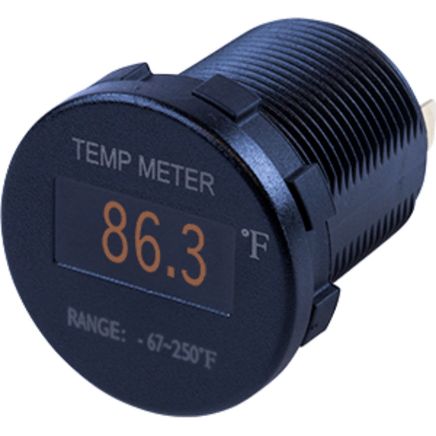 Sea-dog Round Oled Temperature Meter Fahrenheit W/6' Lead